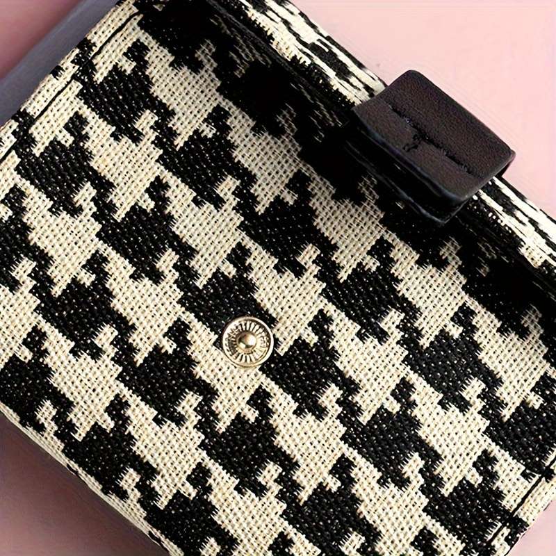 1pc Classic Style Women's Wallet Ultra-Thin Multi-Card Holder with Buckle Closure and Polyester Li