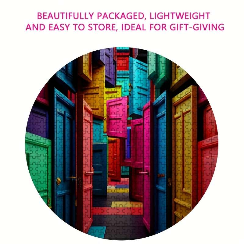 1000pcs Adult Paper Jigsaw Puzzle 50x70cm Strange Door Geometric Shape Series Stress