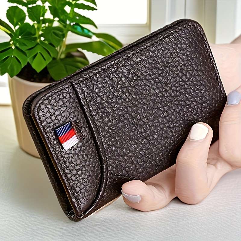 1pc High-quality universal card holder simple and fashionable design exquisite Faux Leat