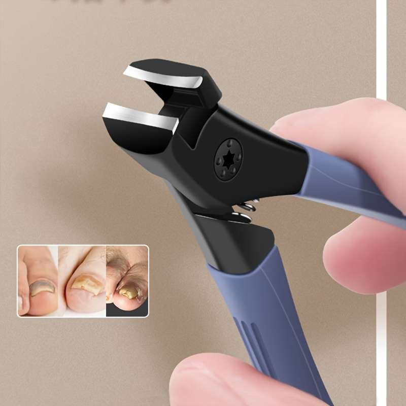1pc Heavy-Duty Nail Clipper with Protective Cover C Ergonomic Grip Stainless Steel Blade for T