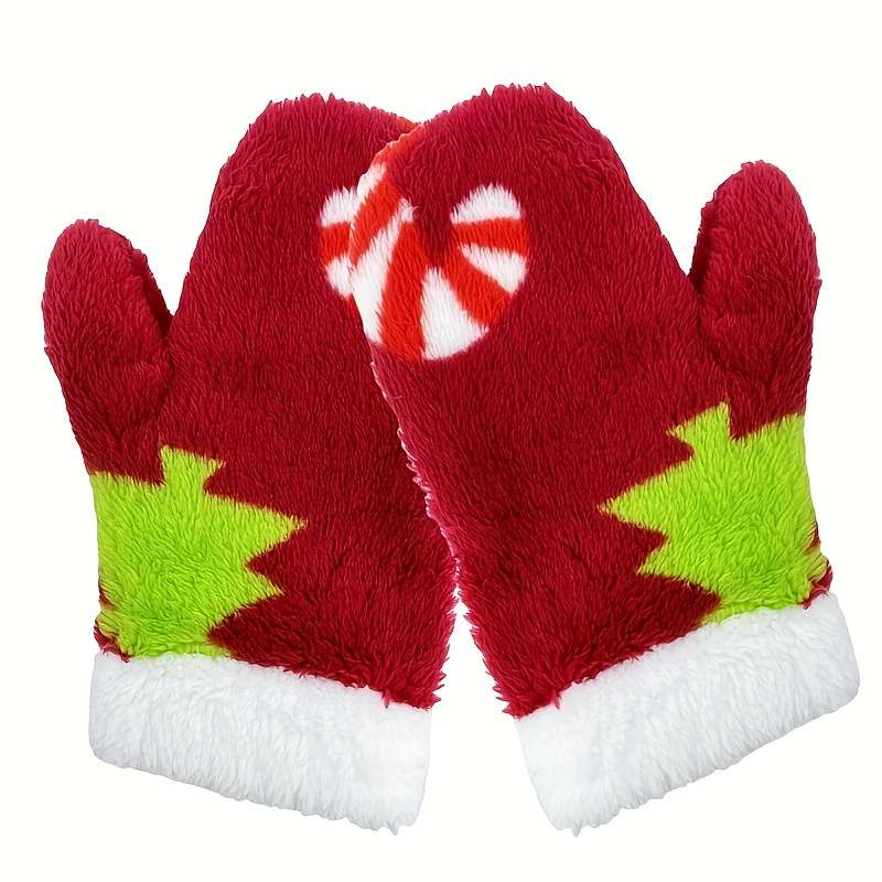 Winter Gloves Color L Green Leopard Print Gloves