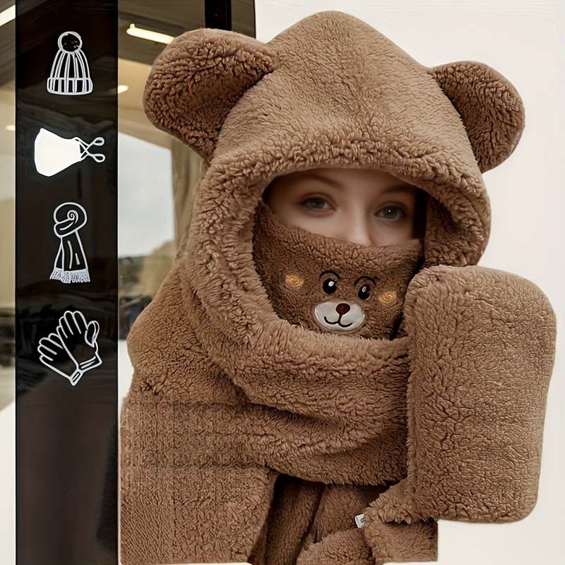 Winter Hat Color  Little Bear 4 In 1  Off White   Size One Size
