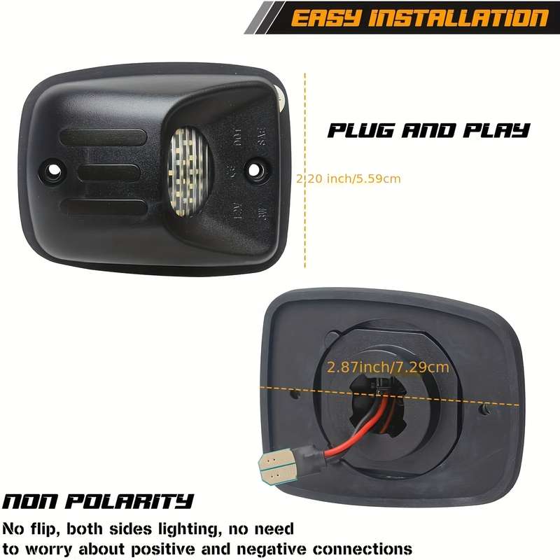 2pcs Suitable for LED License Plate Lights for 12-24V Easy To Install and Portable C