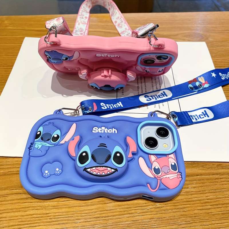 1Pc Blue For iPhone 16 Vibrant Stitch 3D Phone Case