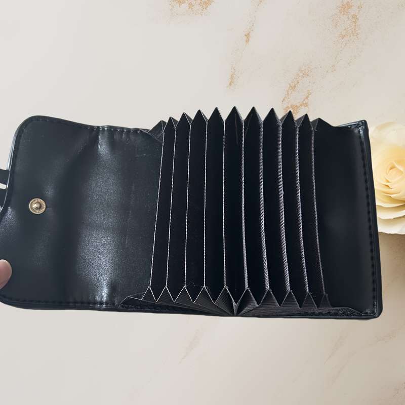 1pc Casual Style Plaid Coin Purse Multi-Card Holder with Snap Closure Polyester Lined Fashionabl