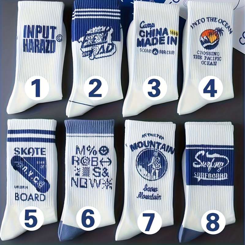 4 Pairs Mixed Colors One Size High Elastic Socks