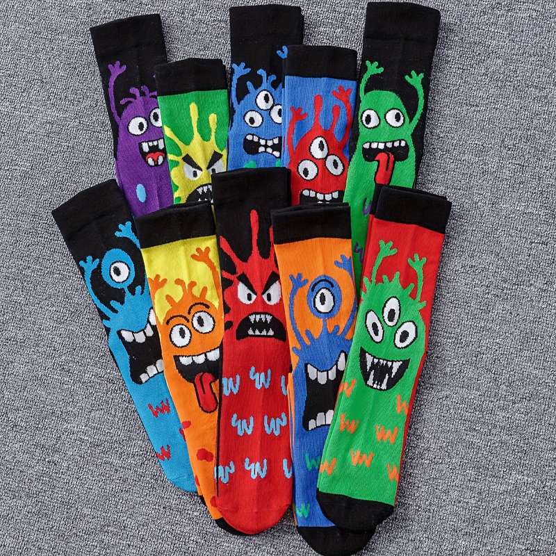 5 Pairs Random Colors One Size High Elastic Socks