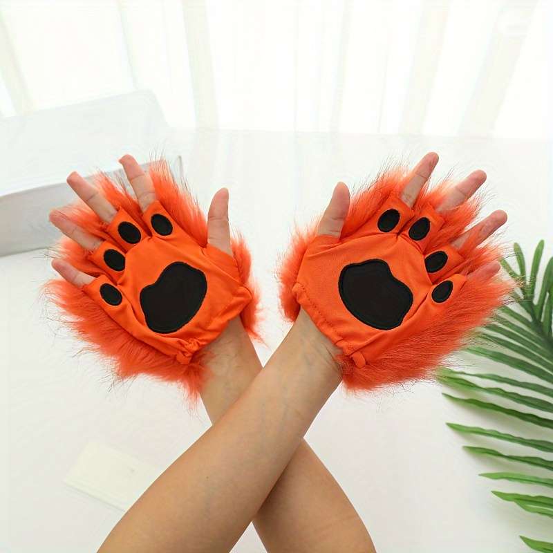 Winter Gloves Color Orange Color