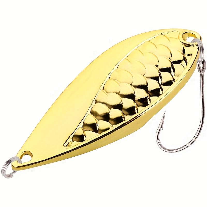 3pcs 3.5g Fishing Lures Set Assorted Sizes Metal Spinner Spoons with Saltwater Hooks