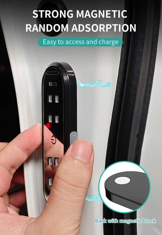 1pc Car Door Sensor Light Anti-collision Wire-free Car Door Lighting Colorful LED Amb