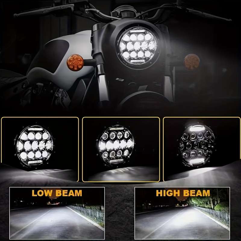 1pc 17.78cm Round Spot LED Light High LowBeam DRL LED Work Driving Lamp Fog Lamp ForT
