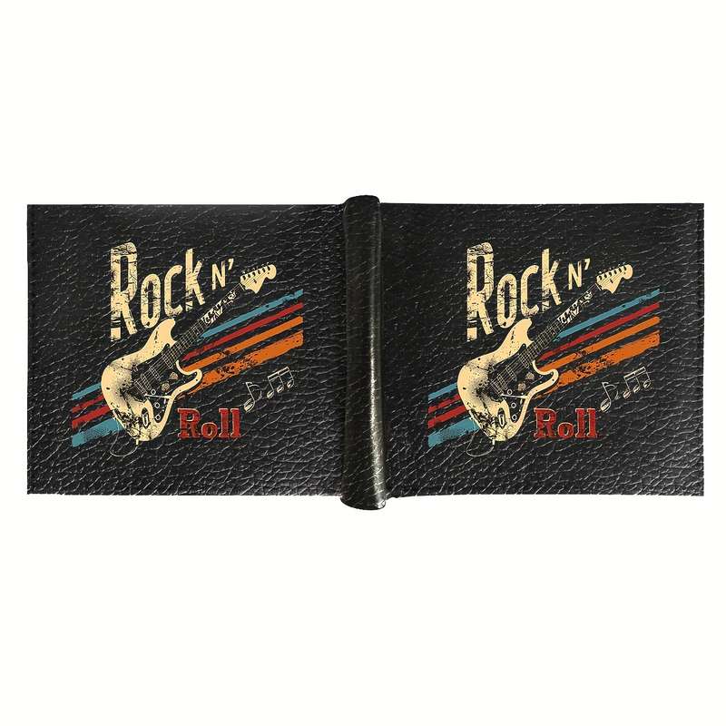 1pc Men's Faux Leather Bifold Wallet with Crocodile PatternRock N' Roll Retro Style Compact