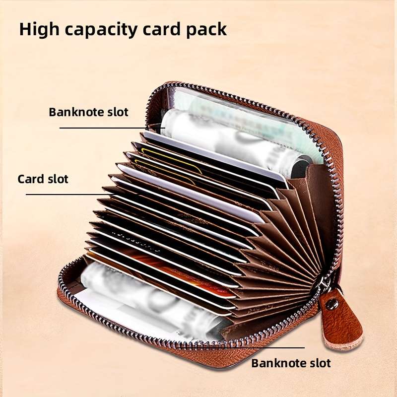 1pc Card bag Men's exquisite high-end leather ultra-thin small card cover Women's large capacity mu