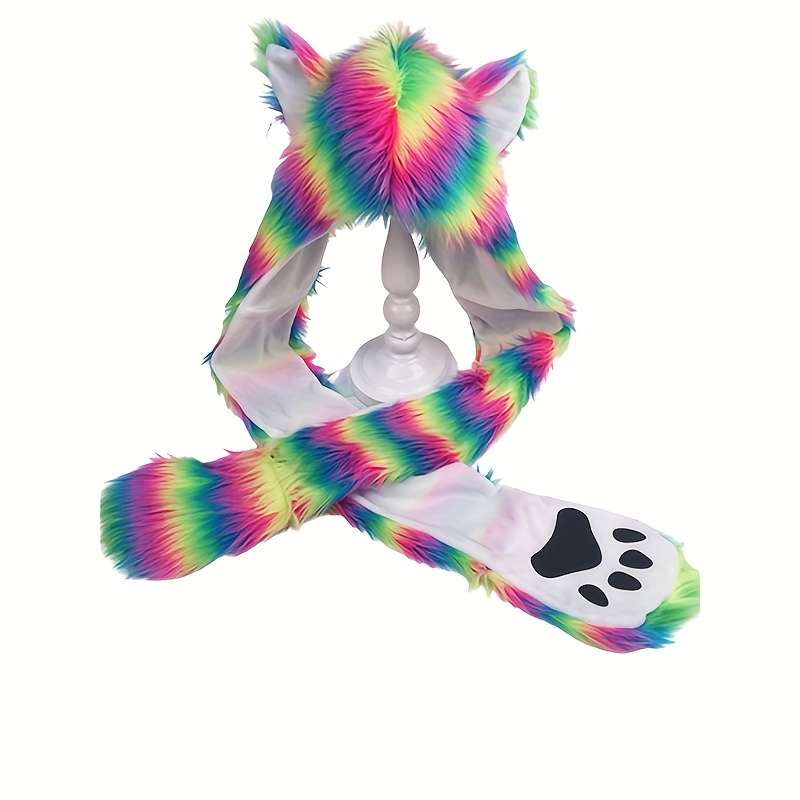 Winter Hat Color Striped Colorful Powder