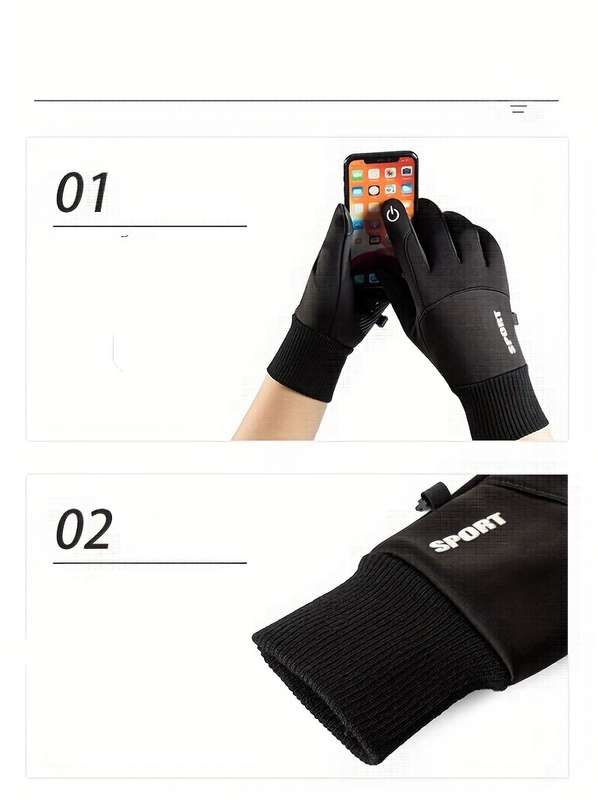 Winter Gloves Color Black Size One To Size