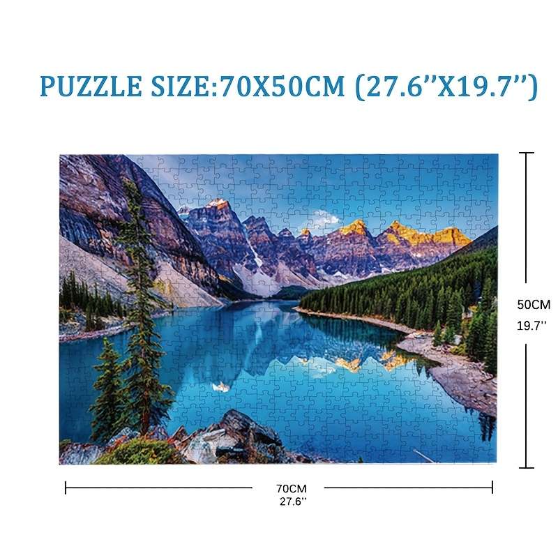 1000pcs Menglian Lake Jigsaw Puzzle 70x50cm Cardboard Rectangle White for Adult Le