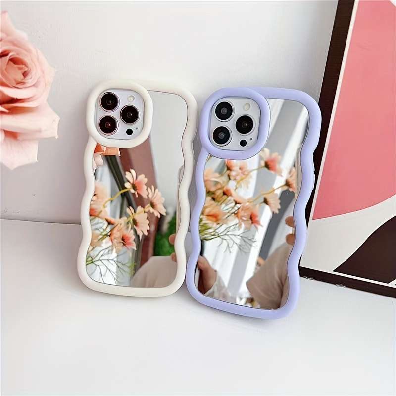 1Pc Black For iPhone 7 8 SE2 SE3 Makeup Mirror Phone Case