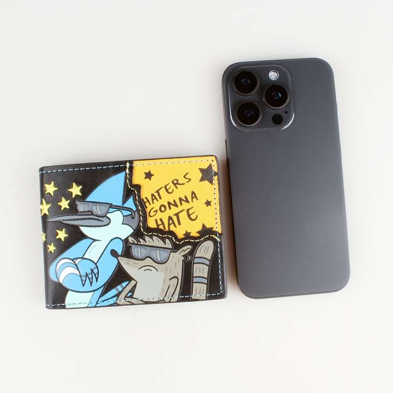 1pc INWEIAI High-Quality 3D Embossed Cartoon WalletStylish Black Faux Leather Card Holder with C
