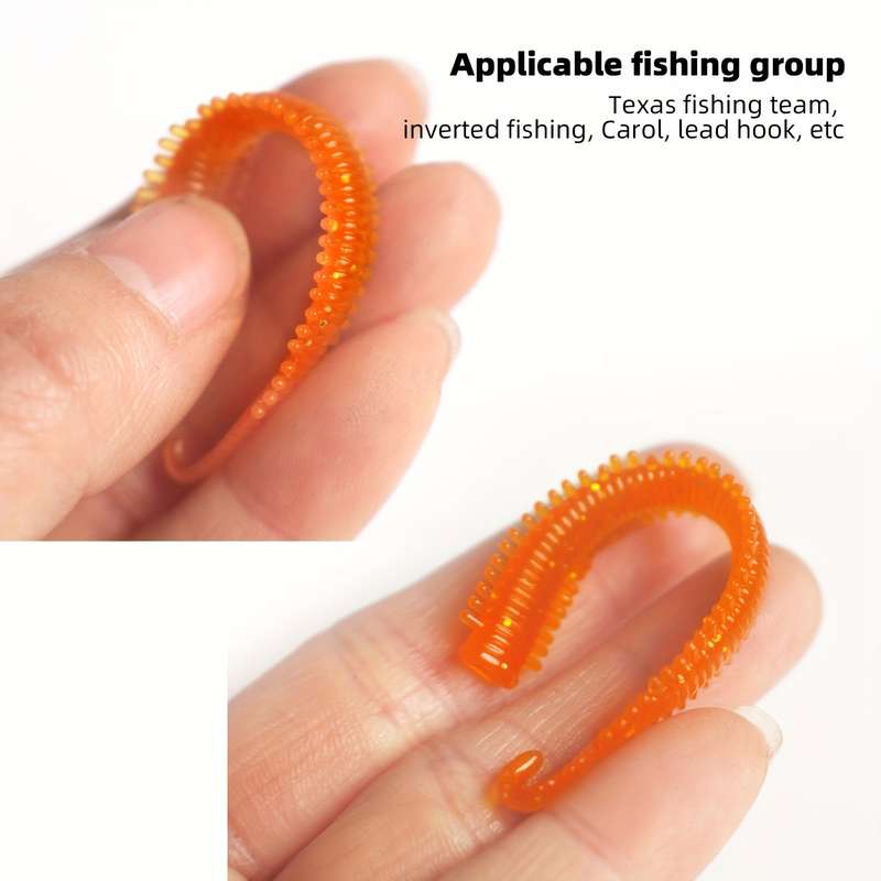 10pcs Turiou Realistic Red Worm Soft Lures 8cm Floating TPR Material Needle Tail Design Art