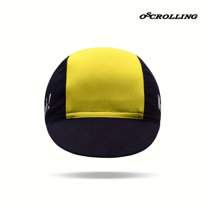 1pc Men'S Yellow Black Cycling Cap Windproof Sun-Protective Soft Shell Outdoor Sports Hat wit