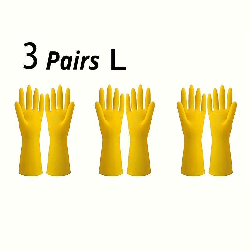 3 Pairs Of Thickened Rubber Dishwashing Gloves  Size M Household Cleaning Gloves