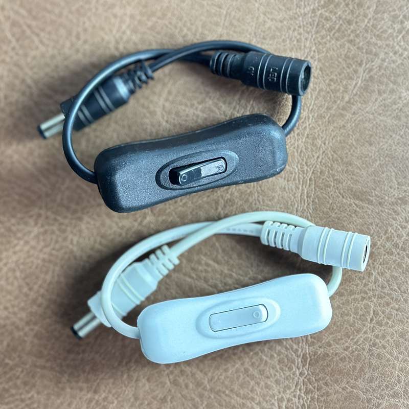 1pc 12V DC Power Switch Cable with Male Female DC Connectors 5.5x2.1mm Switch Extension Power