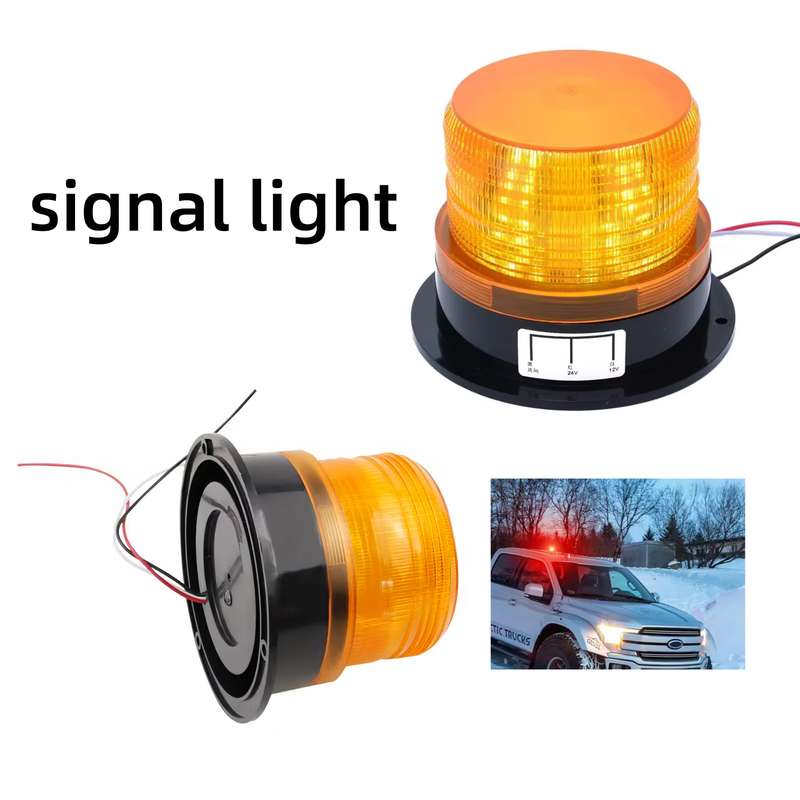 1pc 12V-24V Emergency LED Lights for Vehicles Amber Rooftop Beacon Lights for Trucks