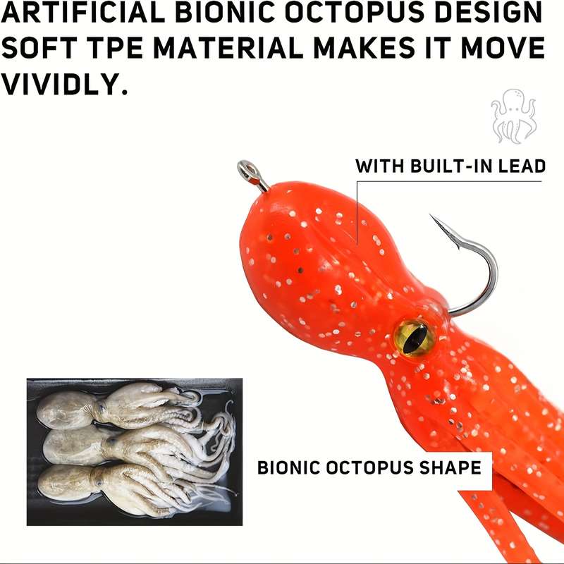 1pc Octopus Soft BaitFishing Lures for Bass Fishing Jig Head Swim Shad Lure