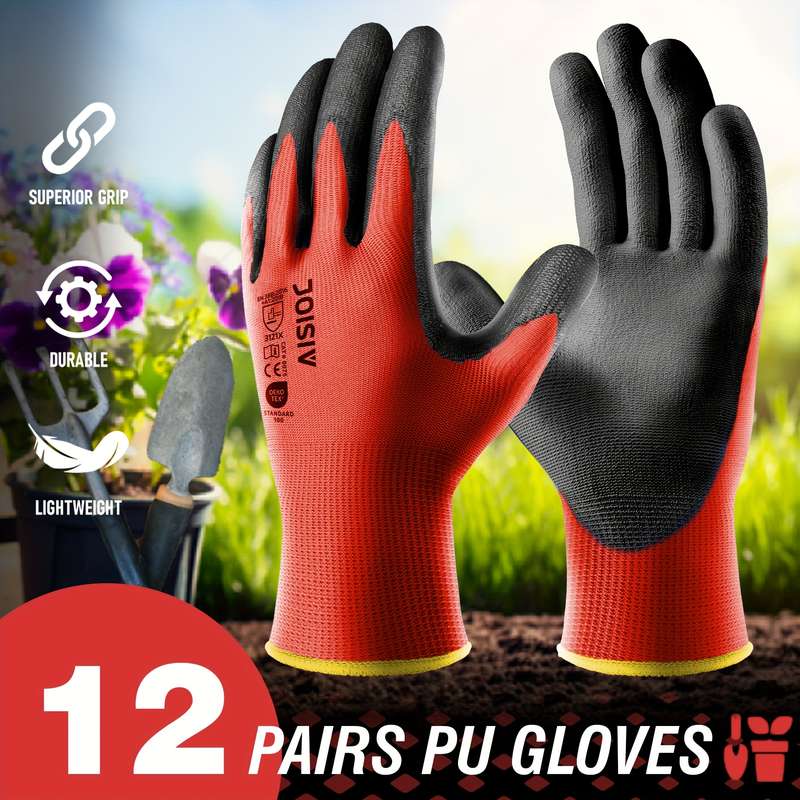 Work Gloves Color Red Size L