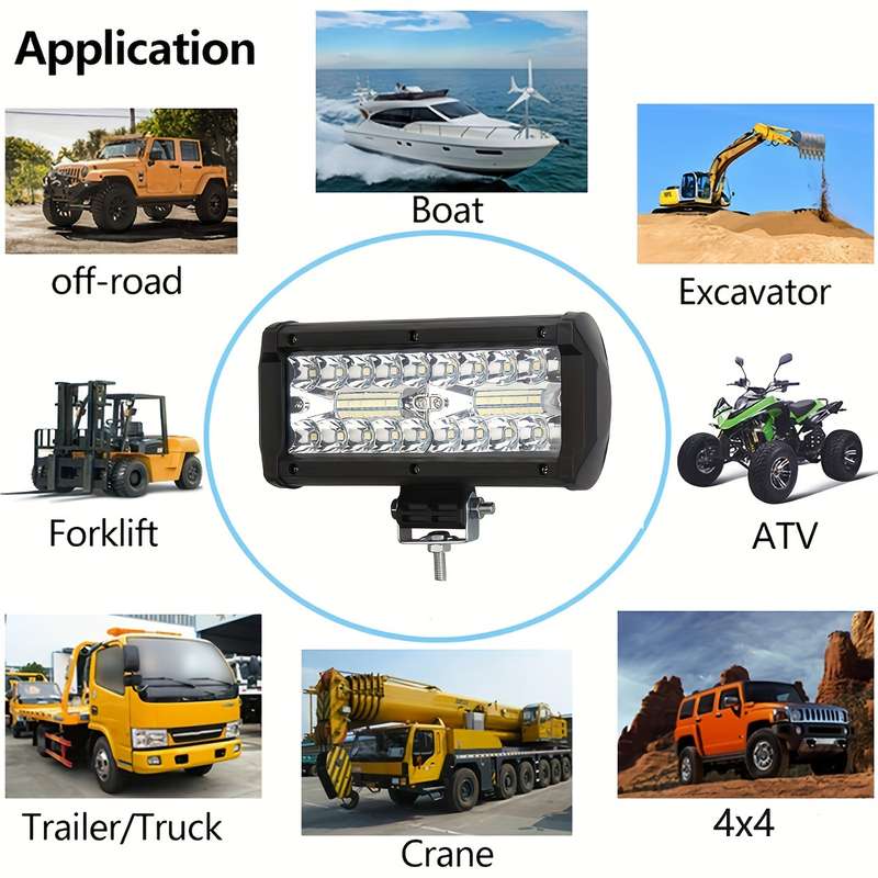 2pcs 7-Inch LED Light Bars 24000LM 40-SMD Universal Driving Fog & Daytime Running L