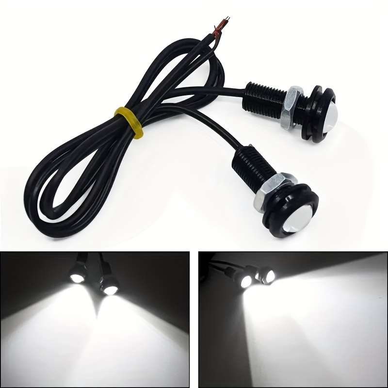 2pcs DC12V 18mm Eagle Eye LED Car Fog Lamp DRL Daytime Running Blub Backup Reverse T