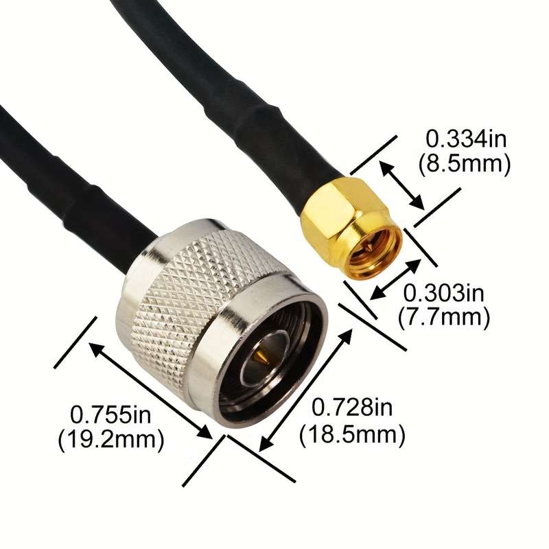 1pc 10m RG58 Coaxial Cable 15m 49.2ft SMA Male to N Male Connector Ultra Flexible Low Loss C