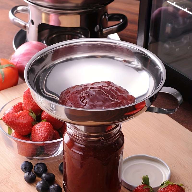 2pcs set Stainless Steel Wide-Mouth Funnel for Canning Salad Dressing More Easy Clean Foo