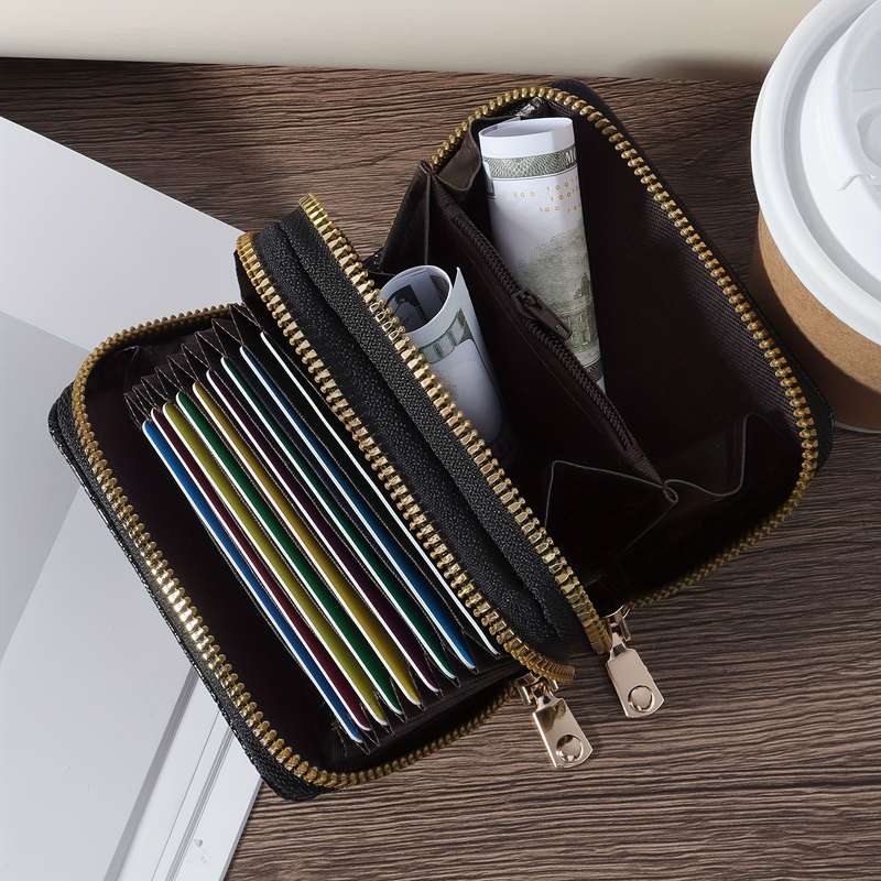 1pc Women'S Minimalist Nylon Short Wallet Solid Color Coin Purse with Zipper Closure Lightweight