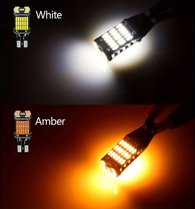 2pcs Yellow T15 W16W 45 SMD 4014 LED Car Reverse Lamp 6W 1200LM Canbus Reverse Backup