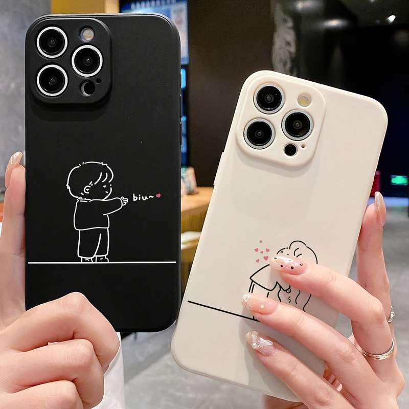 1Pc Black For iPhone 16 Plus Phone Case Phone Cover