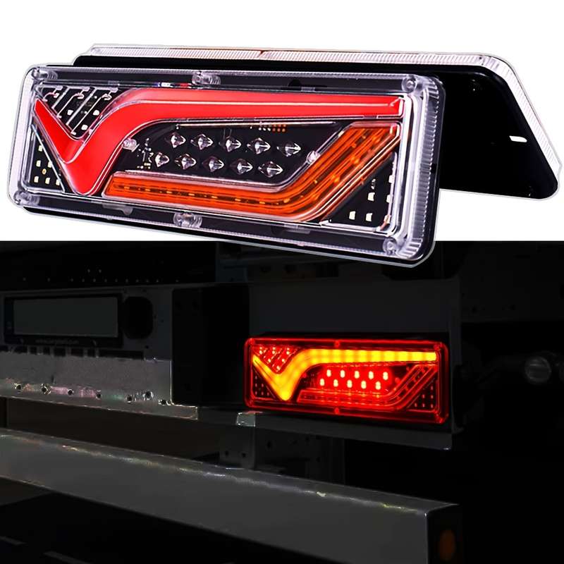 2pcs LED Car Taillight High Brightness for Trucks Trailers RVs and Cars Red & Y