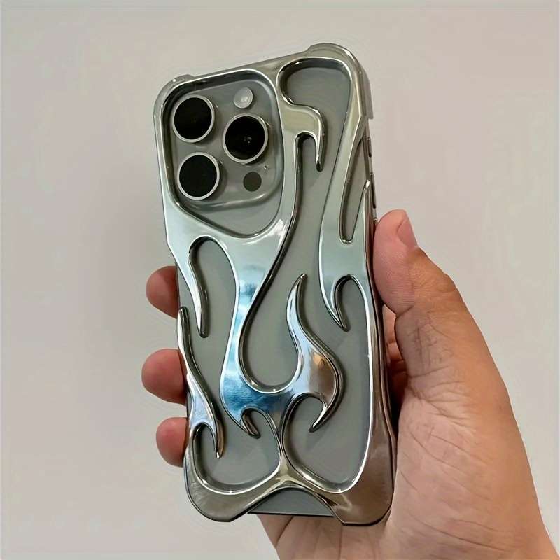 1Pc Silvery For iPhone 15 Phone Case Phone Cover