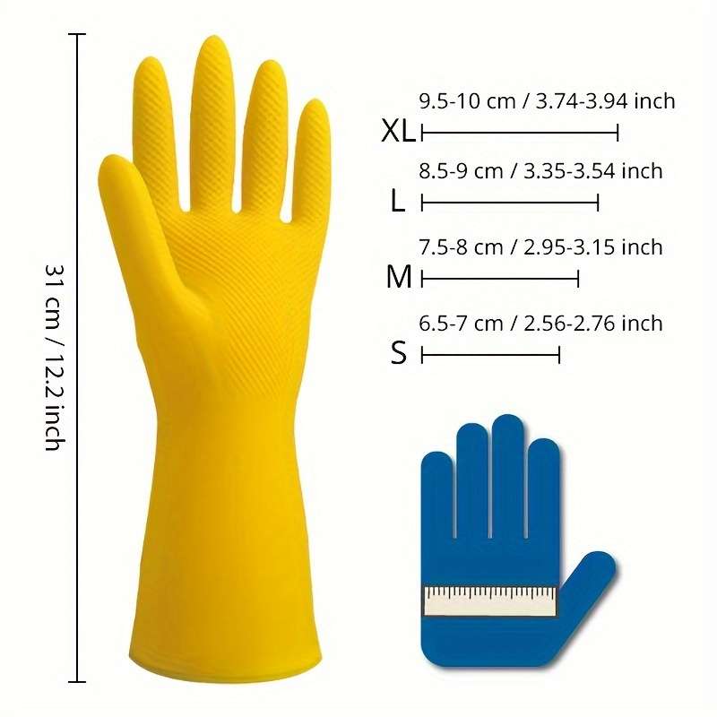 3 Pairs Of Thickened Rubber Dishwashing Gloves  Size M Household Cleaning Gloves