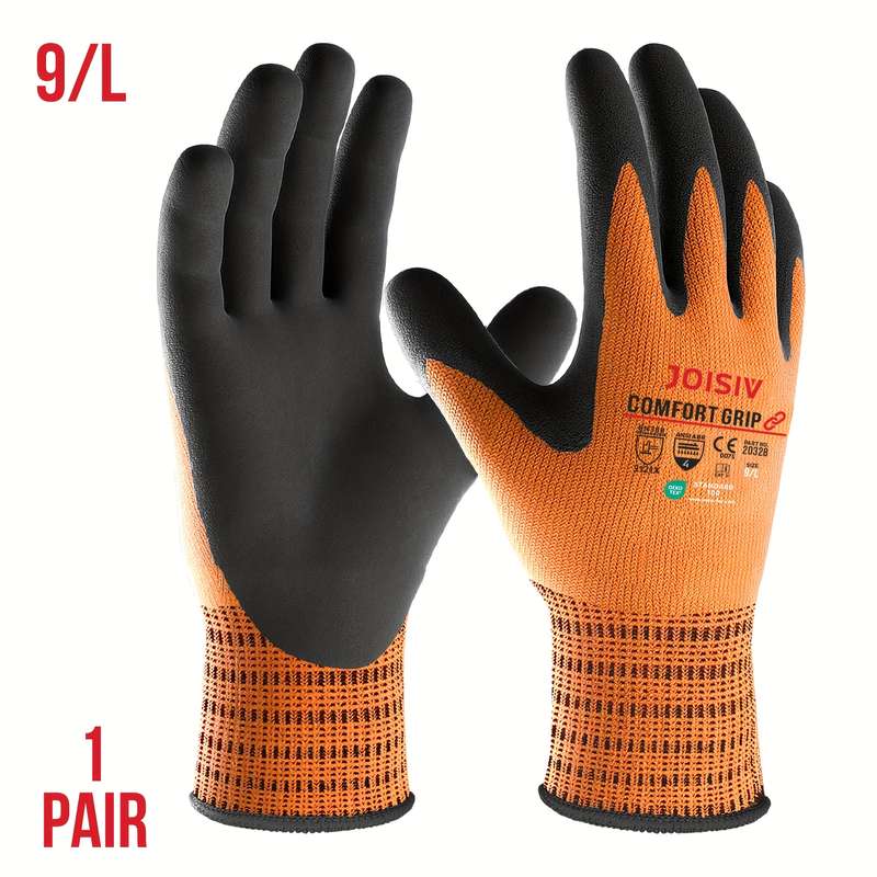 Work Gloves Size L Quantity Orange 1 Pair