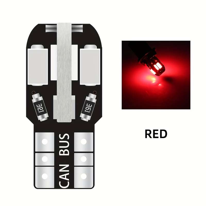 10pcs Red T10 5730 LED Car Neon Lights High Brightness Fast Heat Dissipation Non-