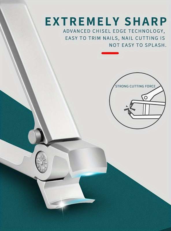 1pc Classic Style Stainless Steel Nail Clippers Wide Jaw Concave Blade Edge Unscented Ideal