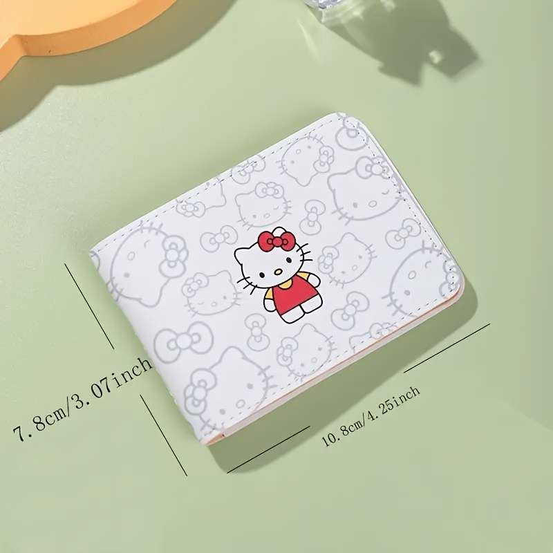 1pc Sanrio Hello Kitty PU Card HolderCute Wallet with 4 Slots for Credit Cards ID and Drive