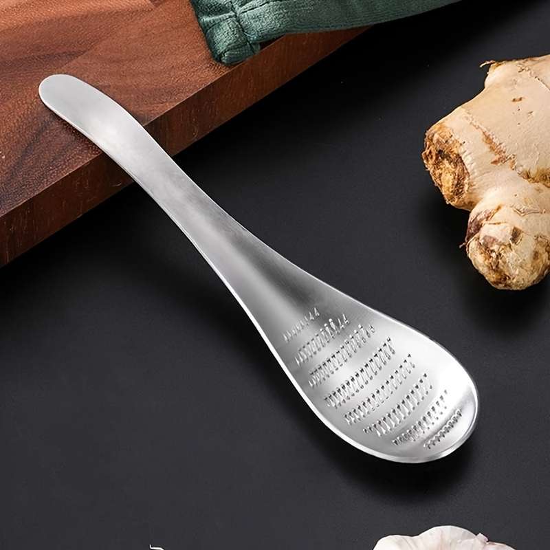 1pc Kitchen Tool Set Stainless Steel Spoon Design Ginger Garlic Wasabi Mustard Grater Multi-P