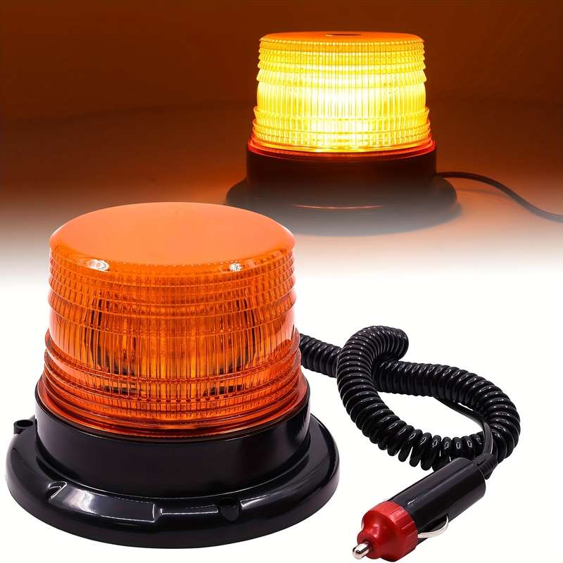 1pc Amber LED Emergency Beacon Light for Trucks and Cars 24 LED Mini Rooftop Bar 1