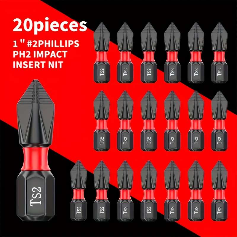 Screwdriver Bit Tool Set Model 25Mm Red Bit Quantity 10Pcs