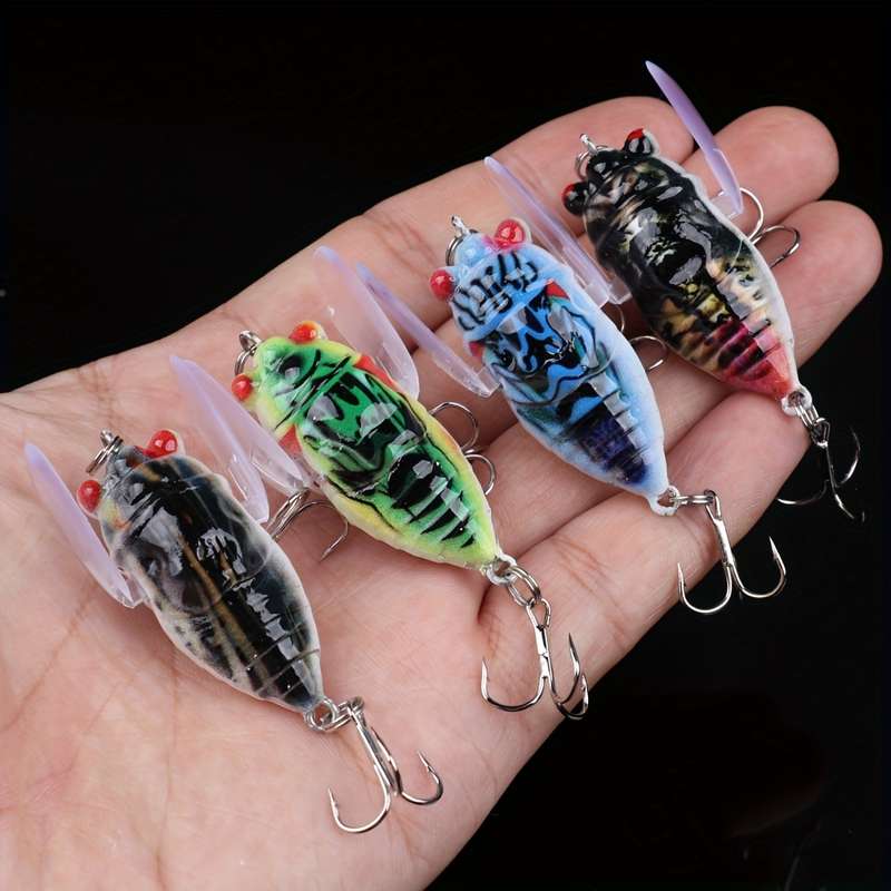 4-Pack Bio-Mimetic Cricket Surface Fishing Bait