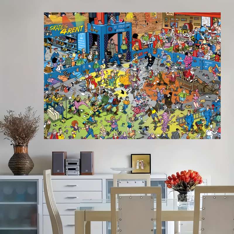 1000pcs Skateboarding Rent Jigsaw Puzzle Beginner Level Rectangular Paper Material