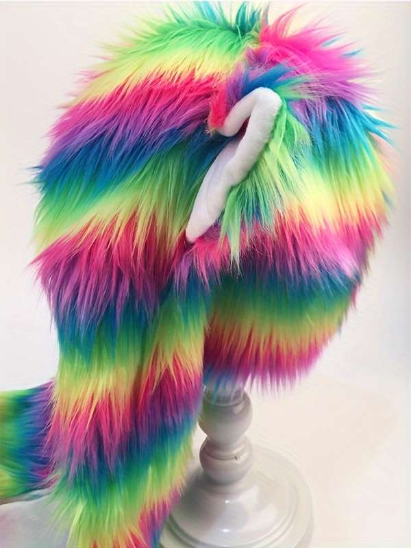 Winter Hat Color Striped Colorful Powder