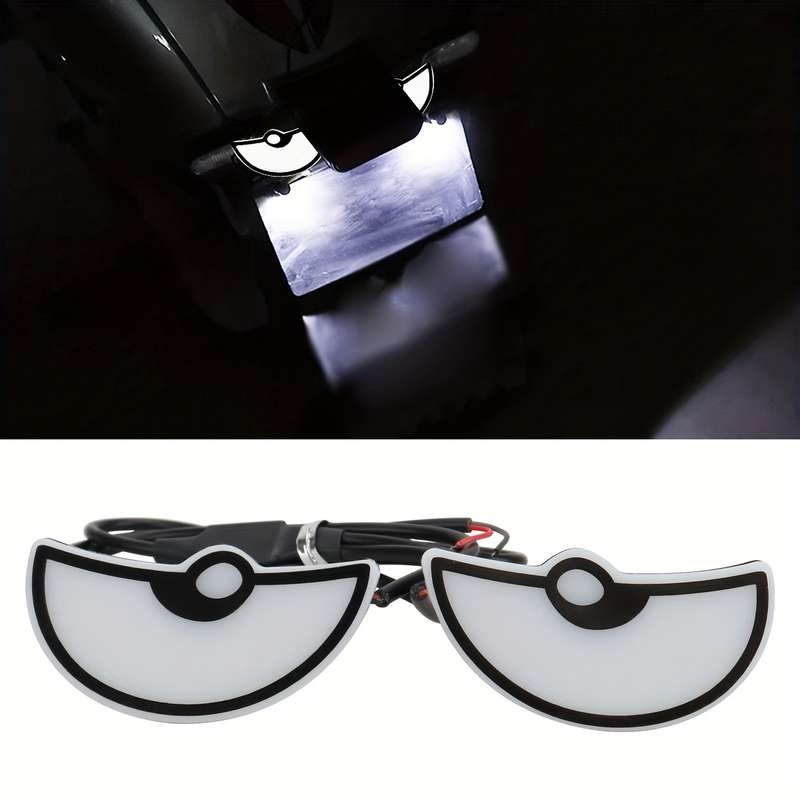 2pcs White Car & Motorcycle LED Eye Lights Colorful Atmospheric Half-Moon Design